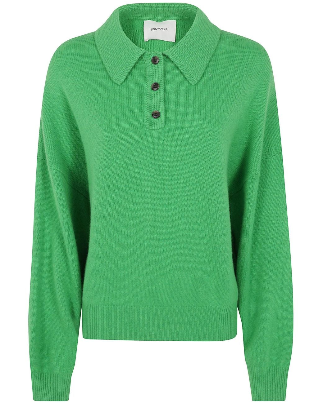 Lisa Yang Green Sweater Cashmere "Etta"
