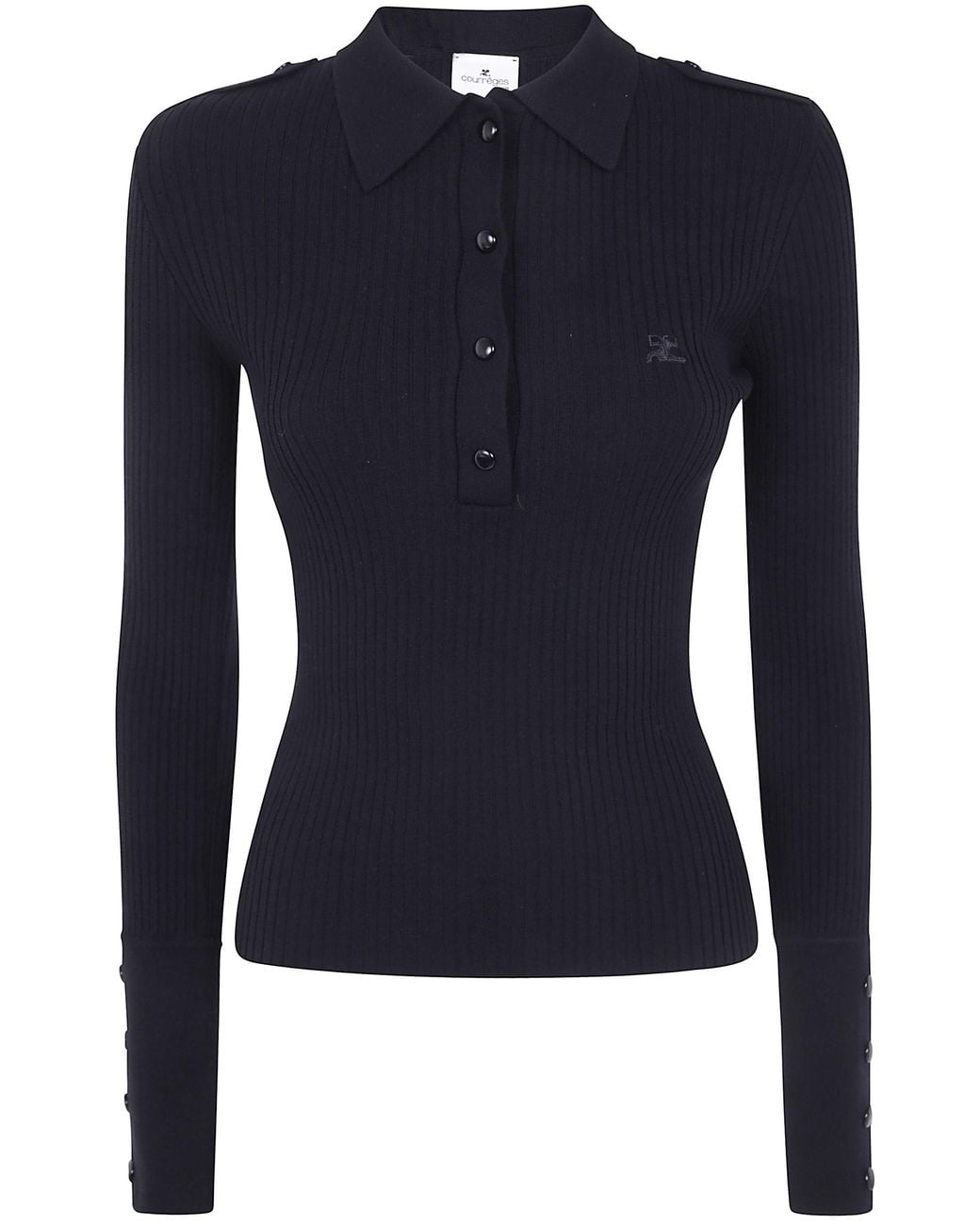 Courreges Black Intarsia Crewneck for men