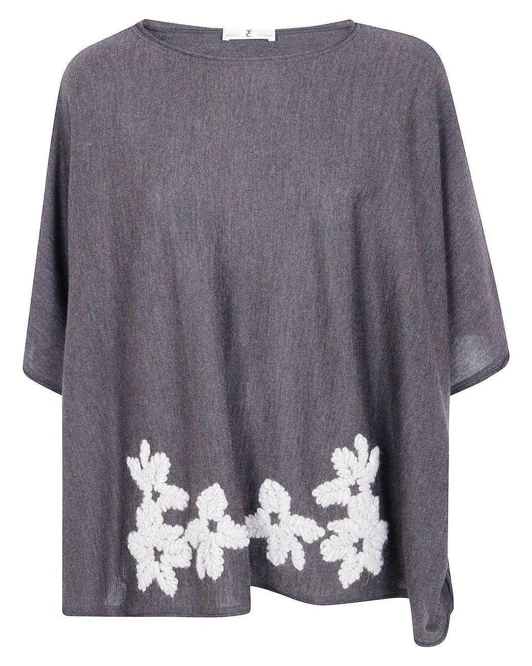 Whyci Blue Jacket Embroidered Poncho