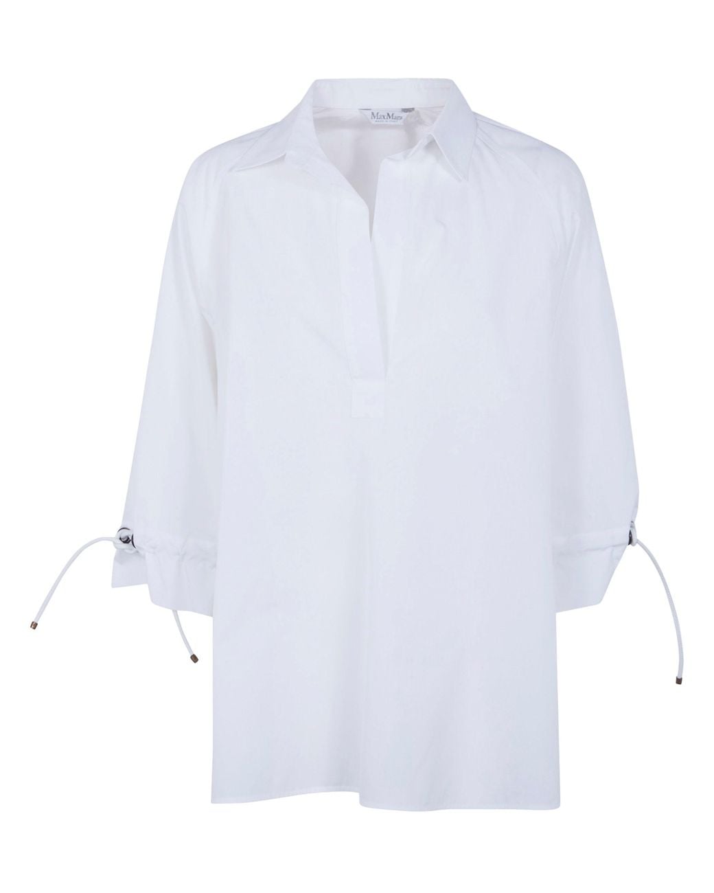 Max Mara White "Adorini" Cotton Popeline Oversized Shirt