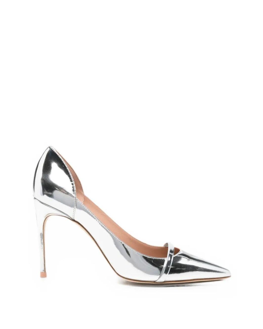 Malone Souliers White Crawford Metallic Leather Pumps