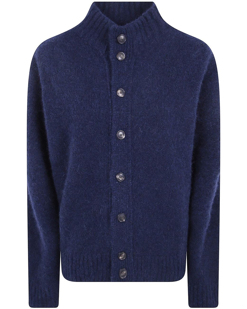 FILIPPO DE LAURENTIIS Blue Cardigan Sweater Round Neck "Round Neck Cardigan for men