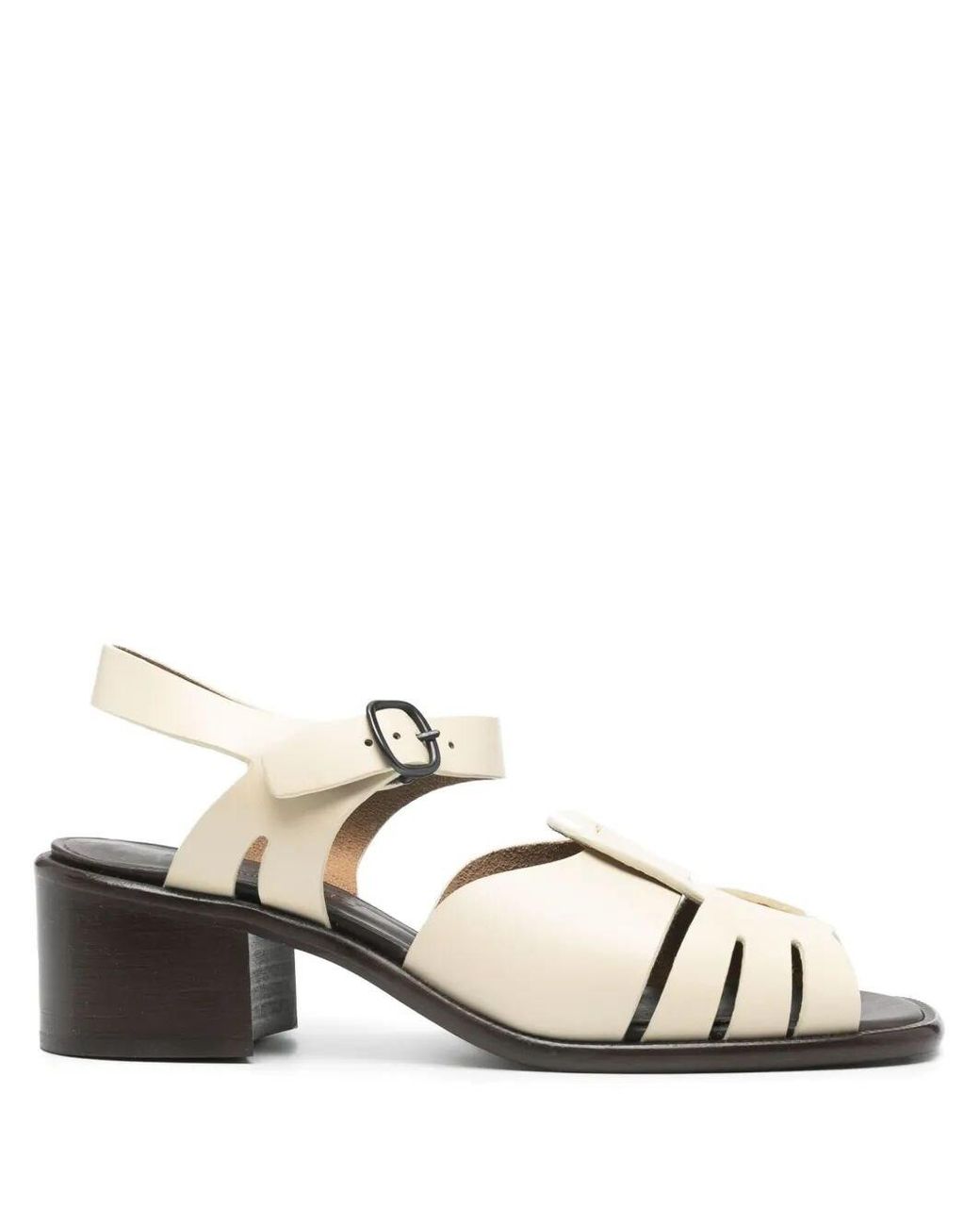 Hereu Natural "Ancora" Squared Heeled Sandals