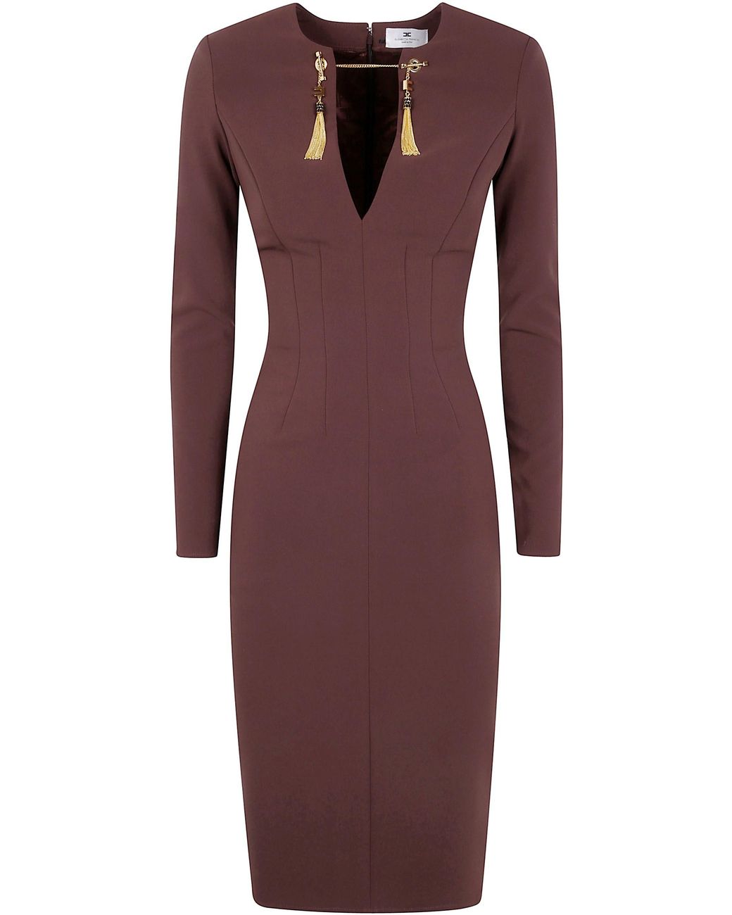 Elisabetta Franchi Purple Midi Fit Dress