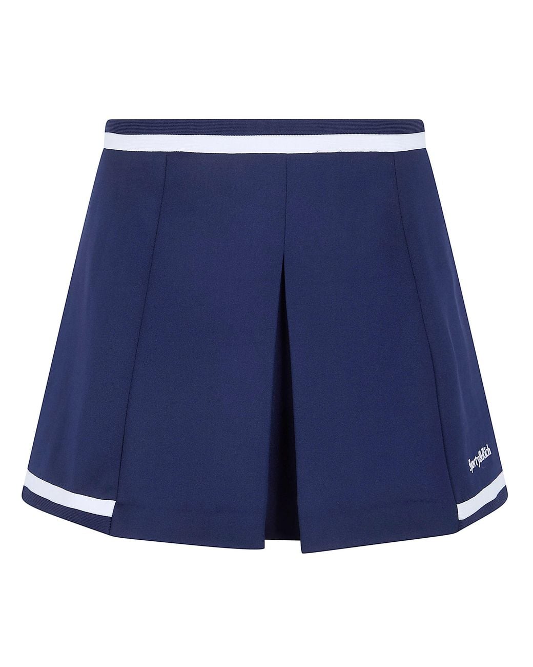 Sporty & Rich Blue Serif Logo "Mila" Skirt