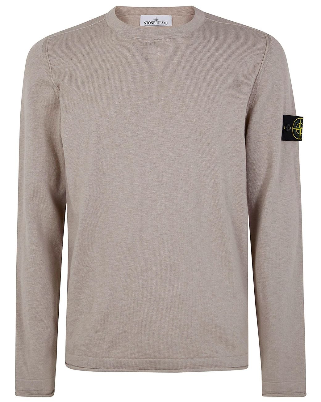 Stone Island Gray Crew Neck Classic Sweater for men