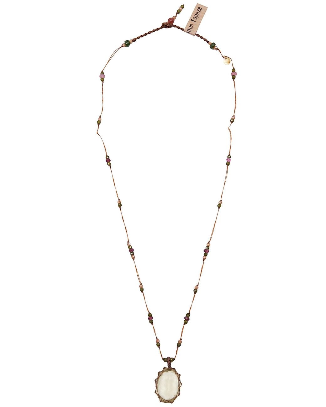 Sharing White Tibetan Pendant Necklace