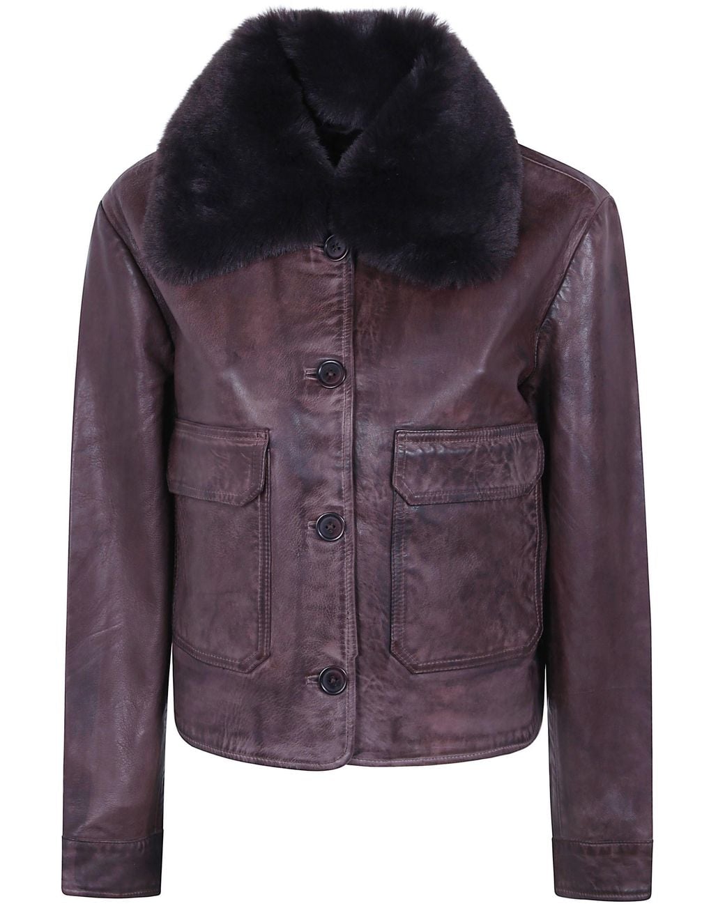JC Sophie Purple Leather Jacket "Pure"