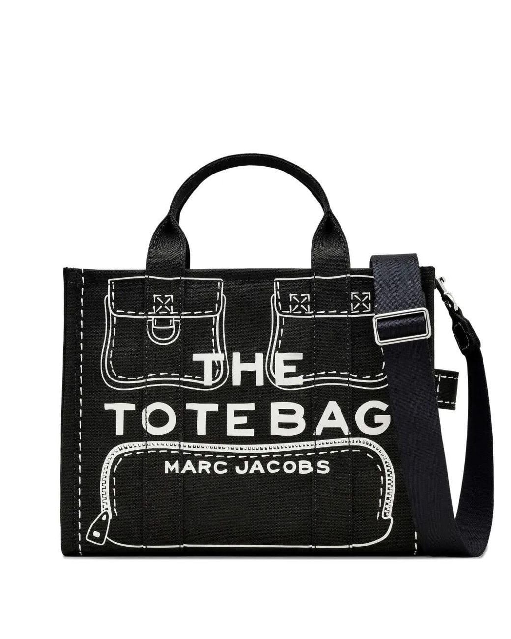 Marc Jacobs Black The Tote Bag Cargo Canvas Tote Bag