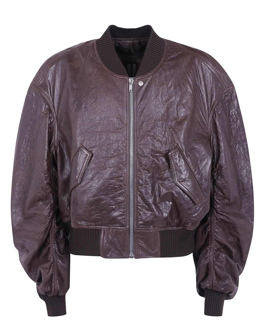 Rick Owens Purple "Secchia Flight" Padded Leather Jacket for men