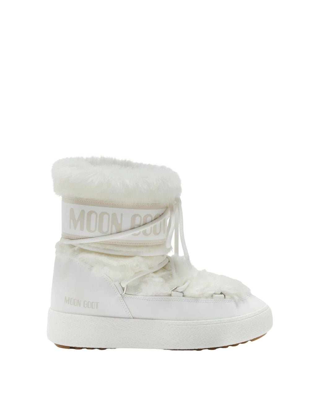Moon Boot White "Ltrack" Faux Fur Wp Boots