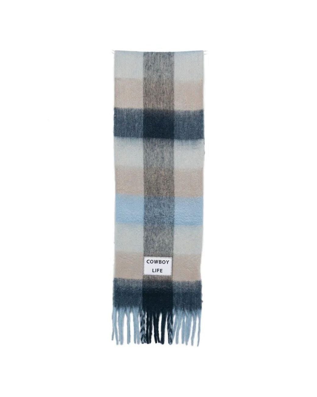 Verb to Do Gray Fringed Scarf "Cowboy Life"