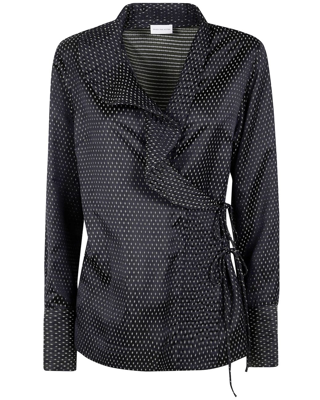 Dries Van Noten Black "Calberton 2350" Motif Jacquard Shirt