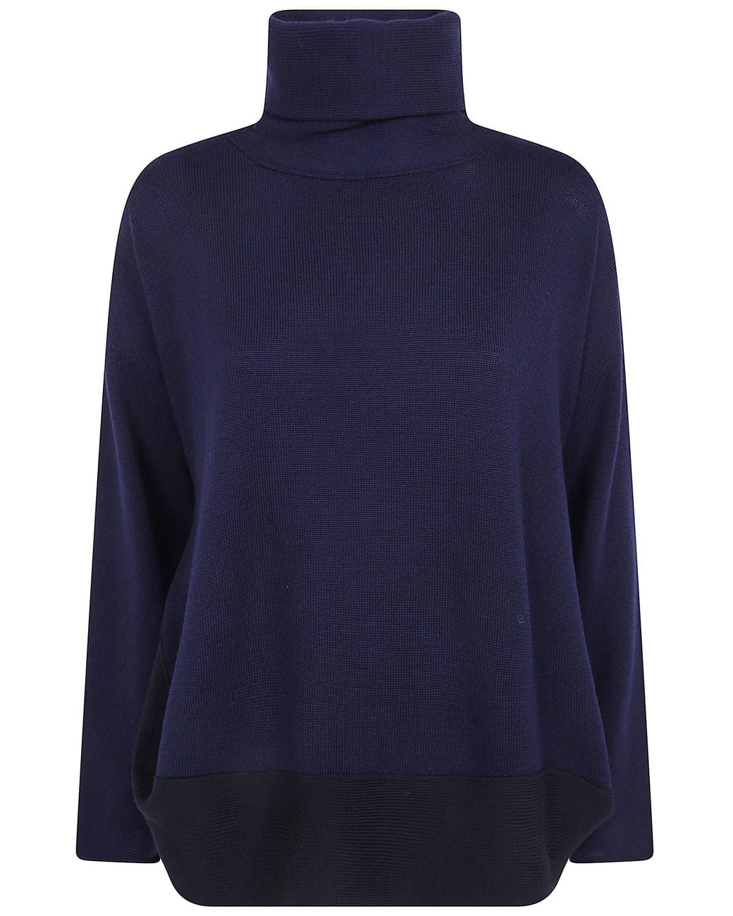Pierantoniogaspari Blue Sweater Bicolor "Bicolor High Neck Sweater"