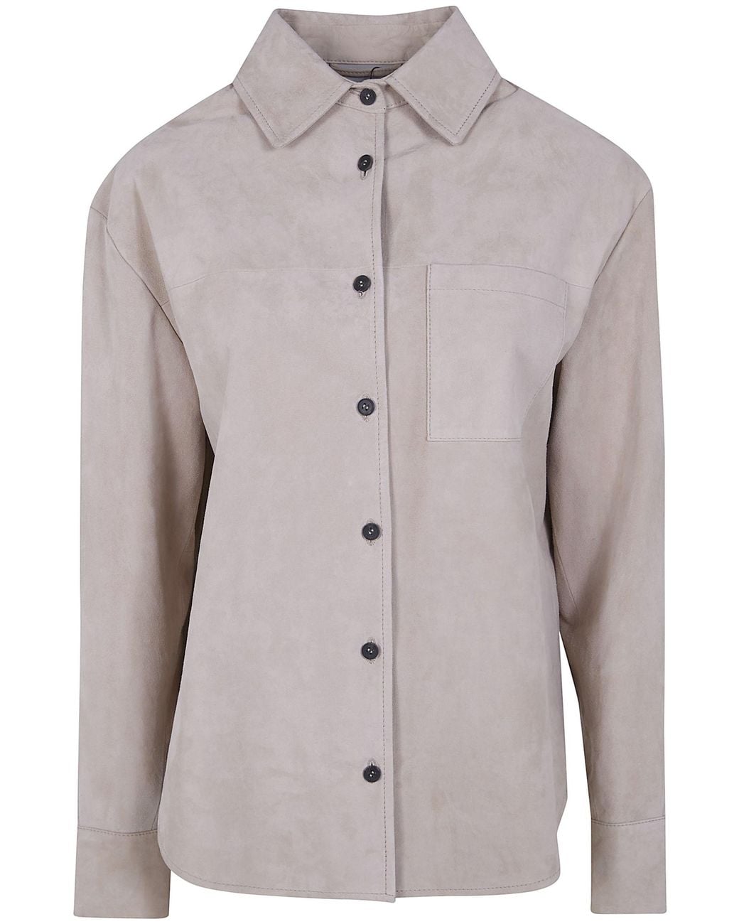 DR. HOPE Gray Classic Suede Overshirt