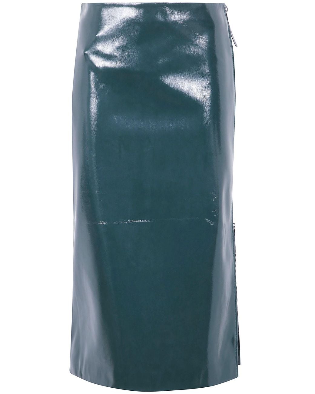 Frankie Shop Blue Skirt Crackled Faux Leather "Samantha"