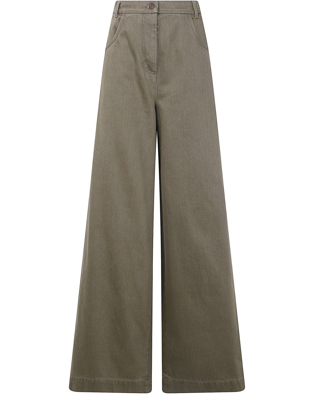 Max Mara Green Wide Leg Pants "Mxm Alamaro"