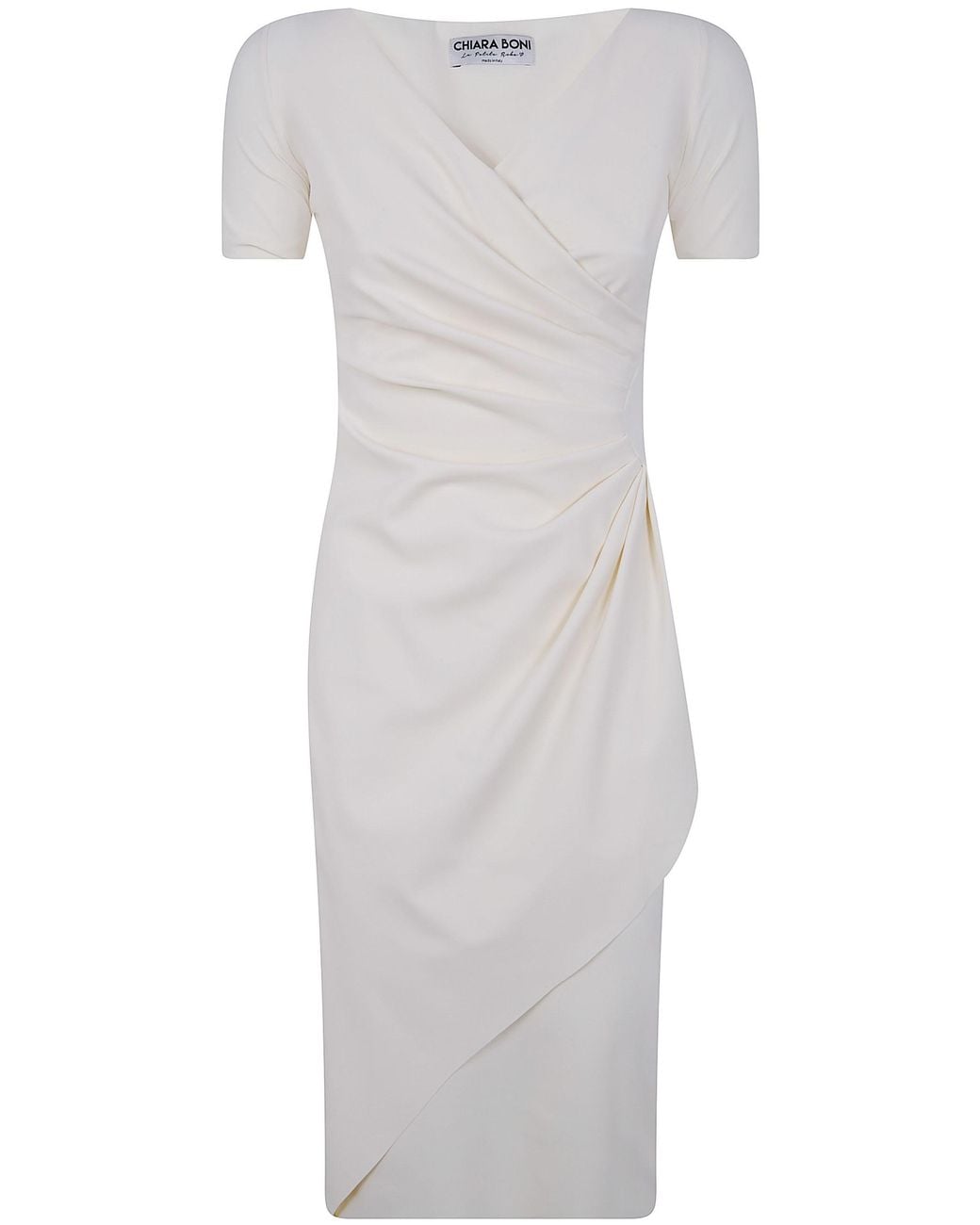 La Petite Robe Di Chiara Boni "Charisse" Short Sleeves Jersey Dress in White  | Lyst UK