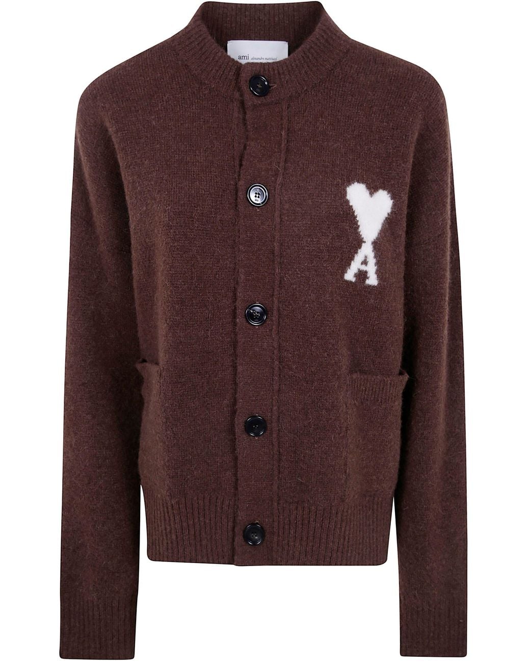 AMI Brown Cardigan Heart "Quota Ami De Coeur"