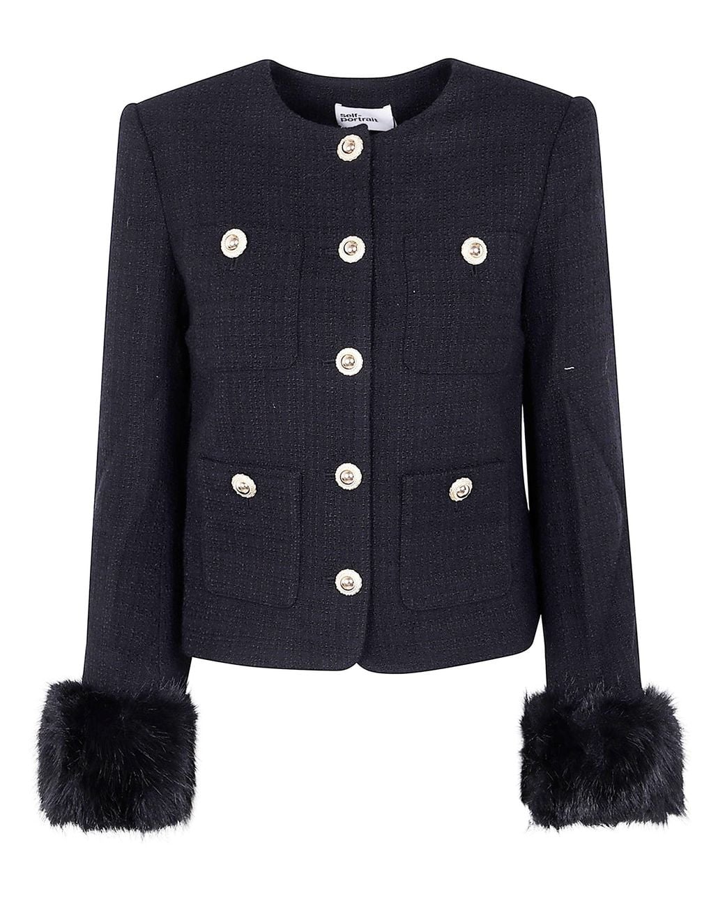 Self-Portrait Black Tweed Jacket