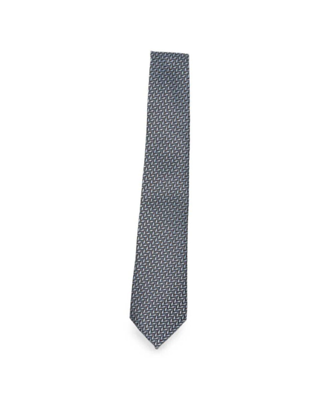 Giorgio Armani White Geometric-Patterned Tie for men