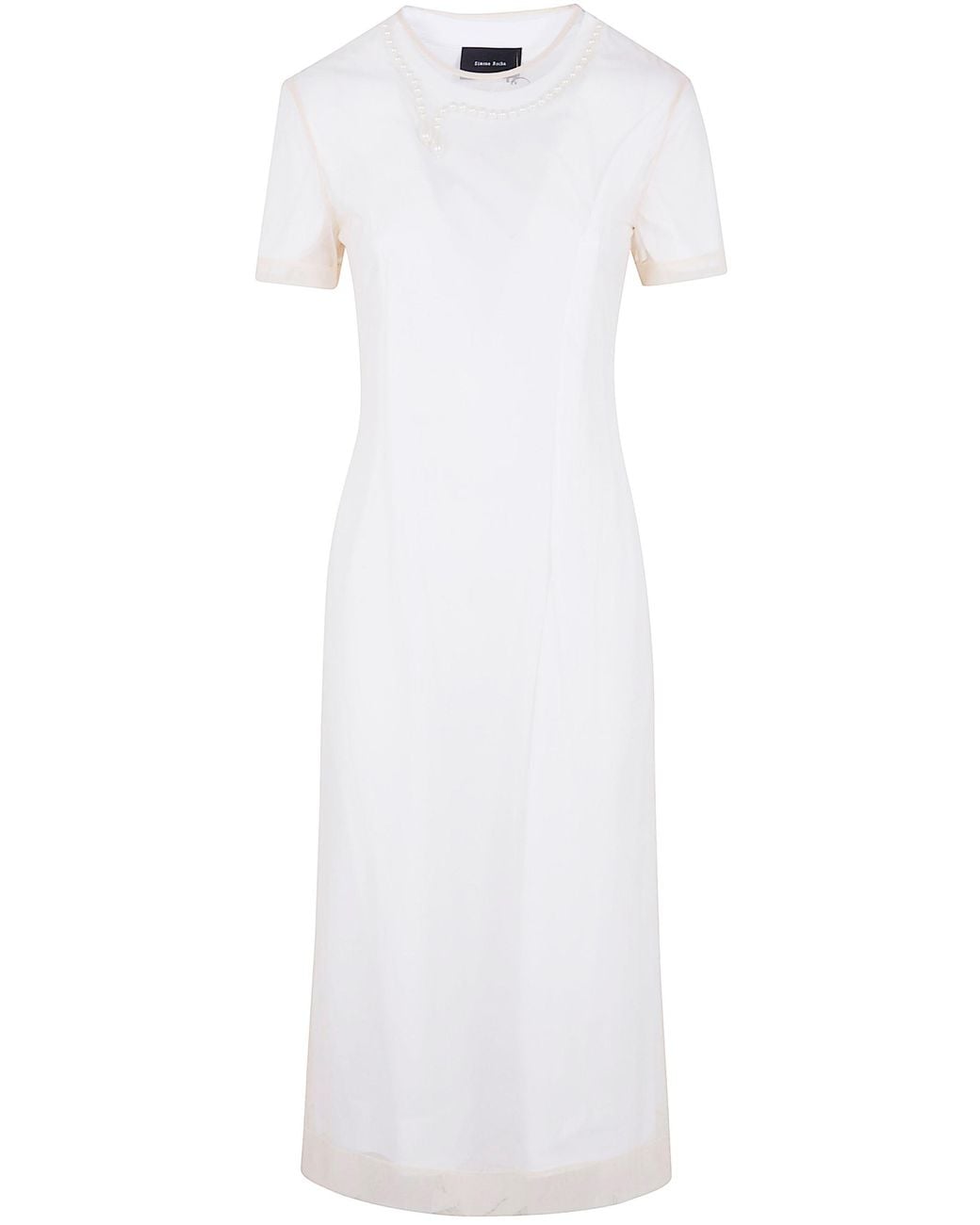 Simone Rocha White "Layered Liquid" Dress With Embroidered