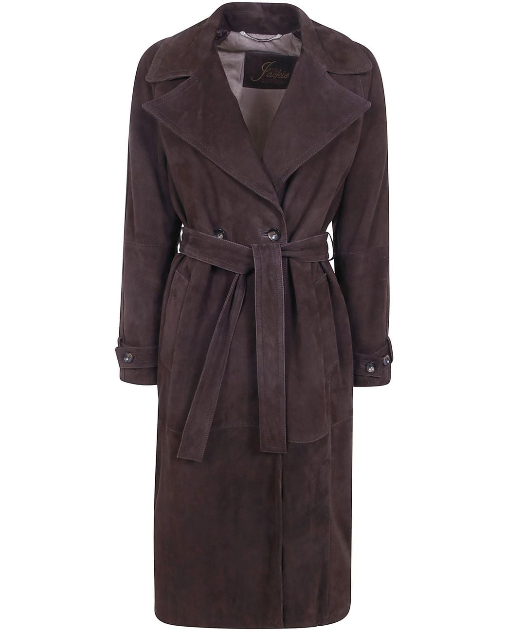 The Jackie Leathers Brown Suede Trench Coat "Peacefull"