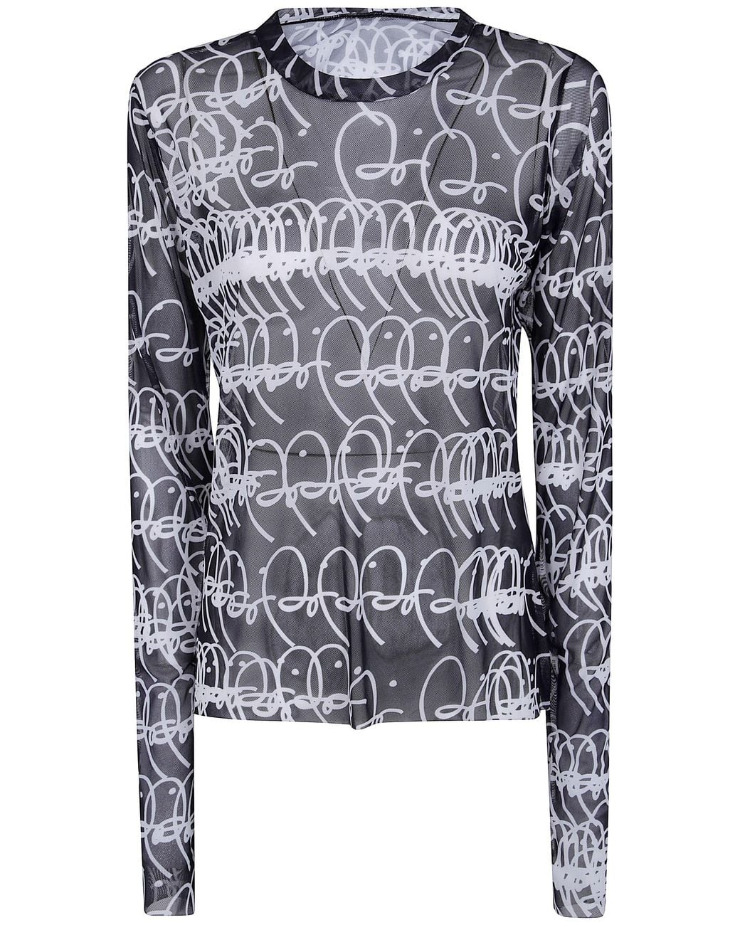 Maria Calderara Blue T-Shirt Graphic Pattern Large Bi