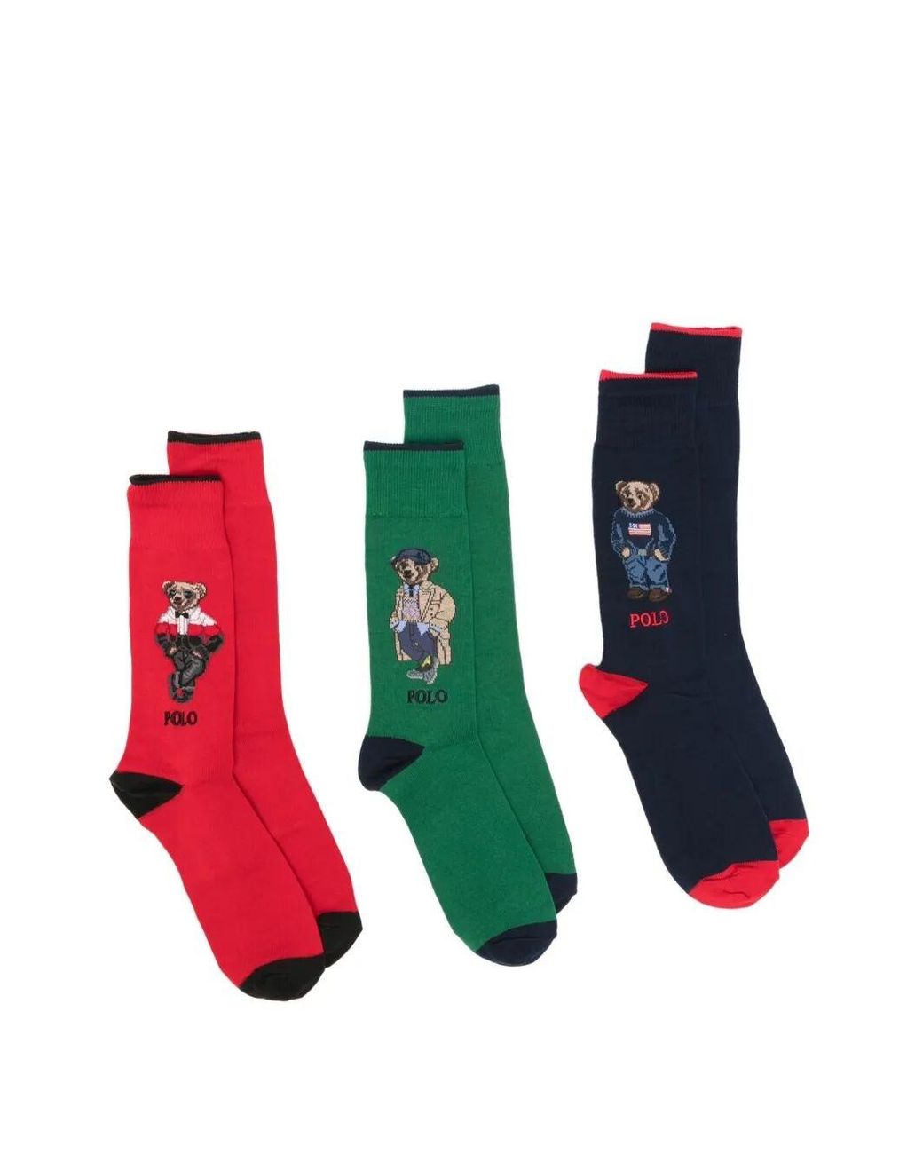 Polo Ralph Lauren White Logo-Embroidered Socks (Set Of Three) for men