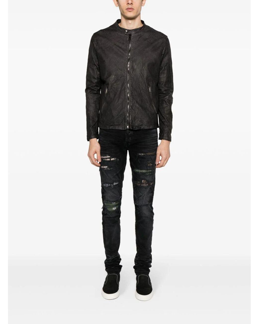 Herno Black Biker Jacket for men