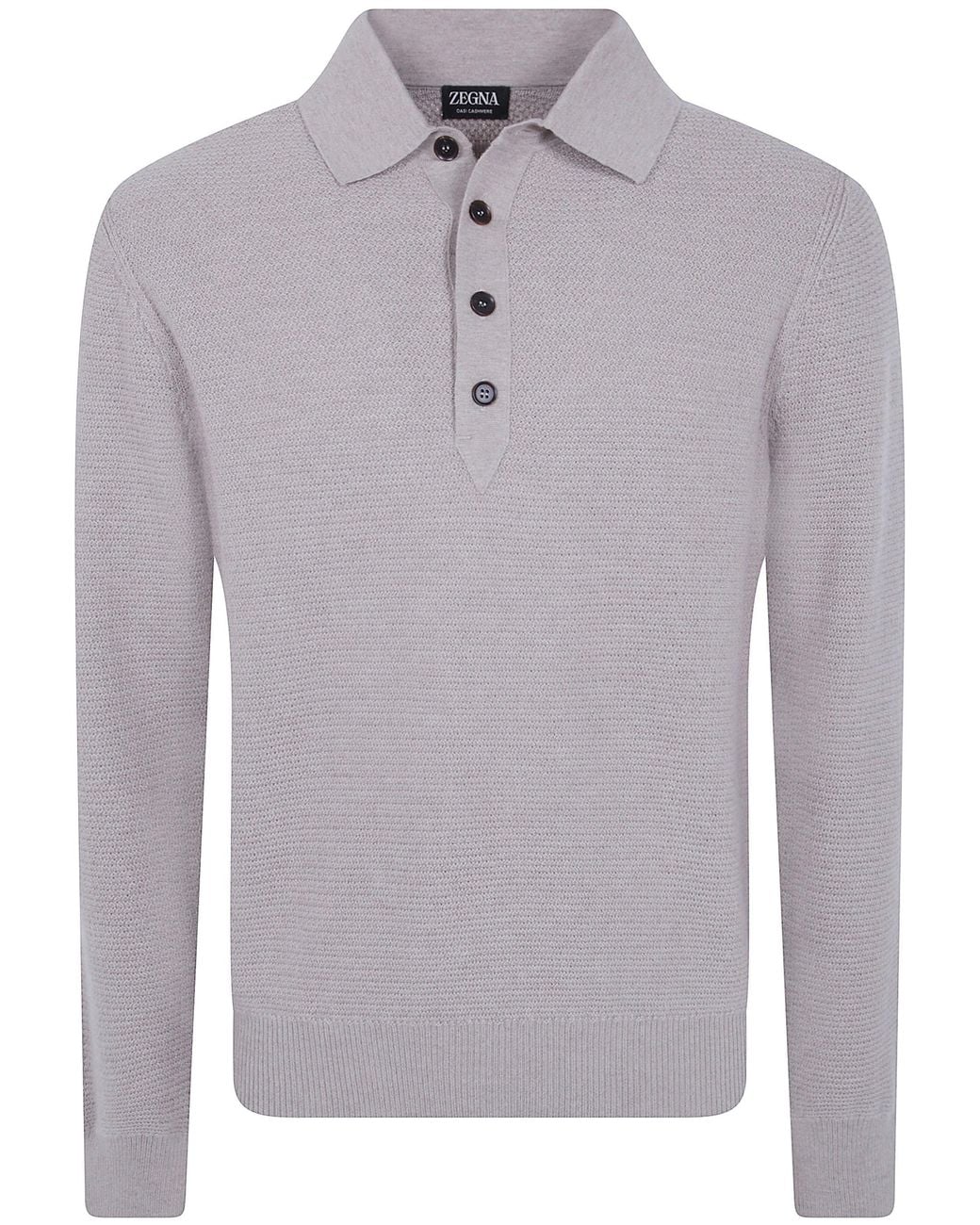 Zegna Gray Polo Neck Sweater "Z Lux Leisurewear" for men