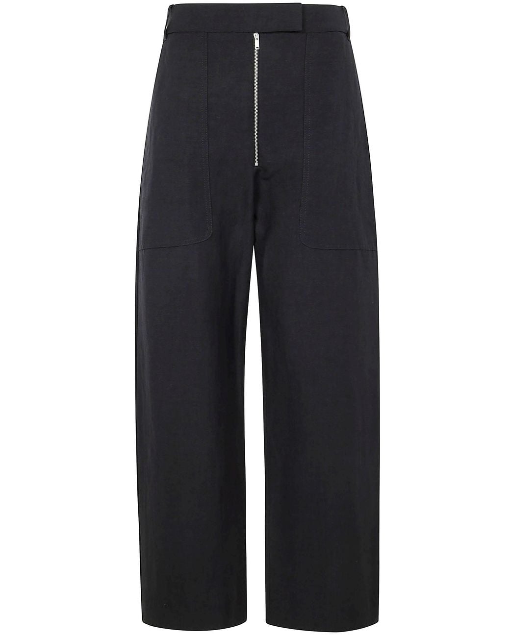 Studio Nicholson Blue Zip Front Wide Leg Pants