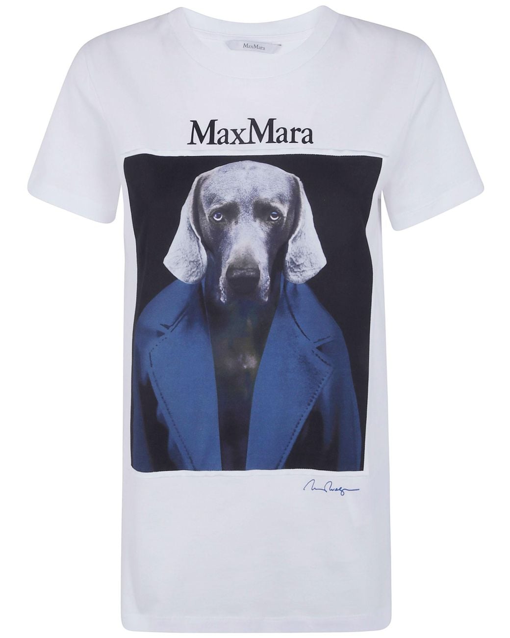 Max Mara Blue T-Shirt Classic Print "Mxm Calca"