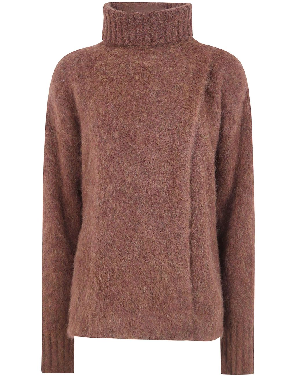 Uma Wang Brown "Fluffy Wool" Highneck Top