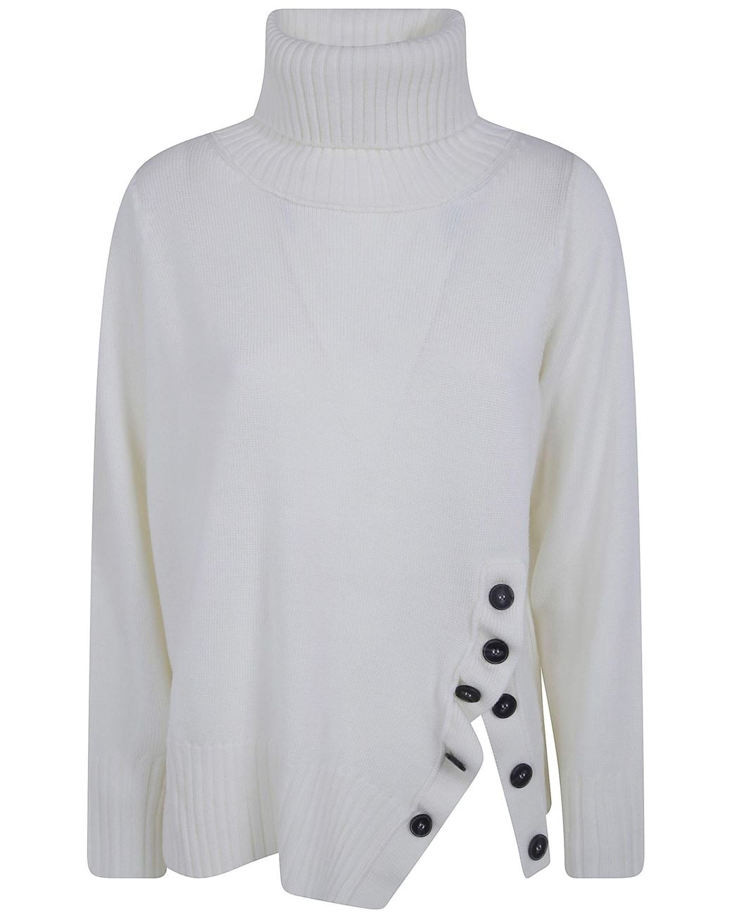 Pierantoniogaspari Gray High Neck Sweater "High Neck Sweater With Bottons"