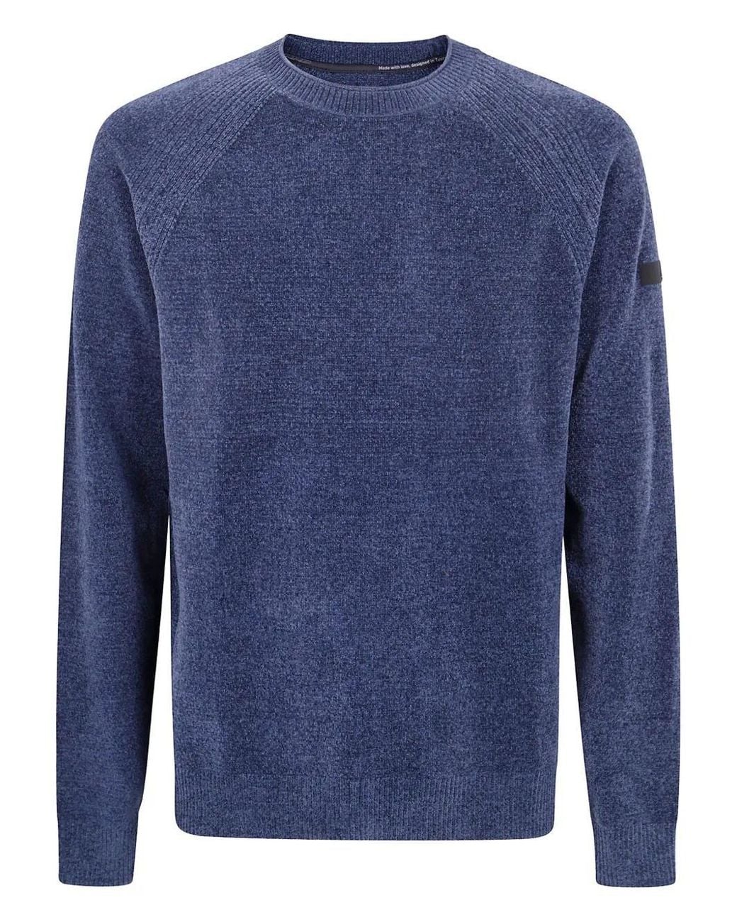 Rrd Blue "Velvet" Round Neck Knit Sweater for men
