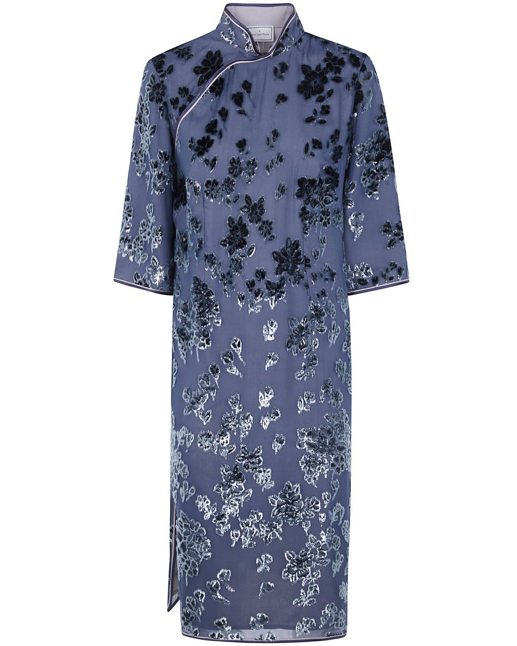Pierre Louis Mascia Blue Dress Floral Pattern "Vefio"