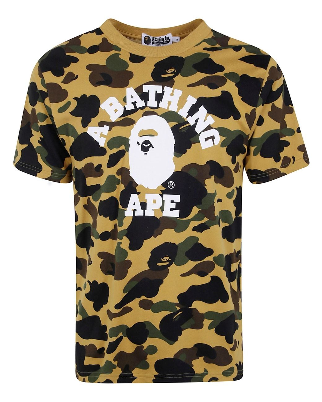 A Bathing Ape Black T-Shirt Graphic "1St Camo College" for men