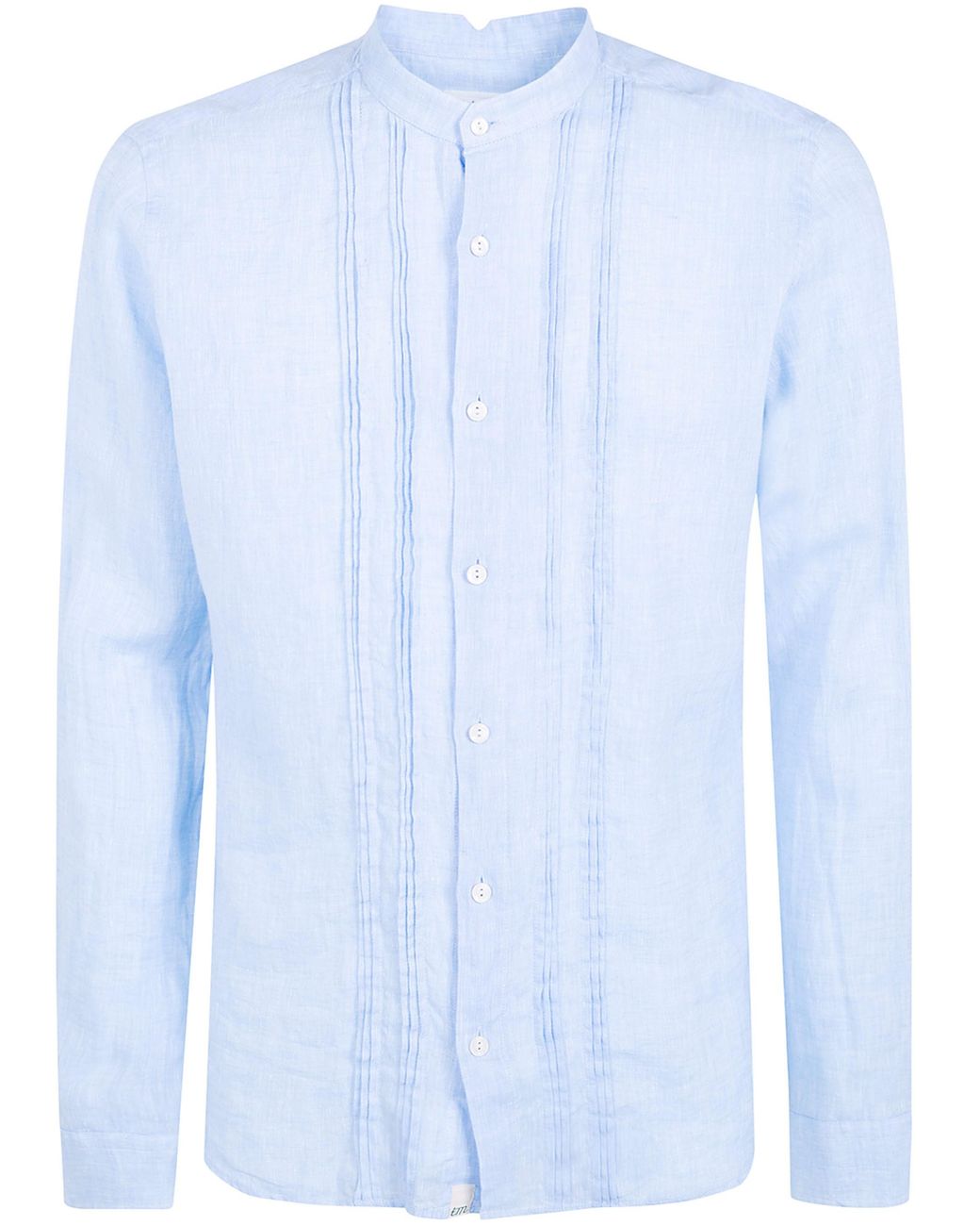 Tintoria Mattei 954 Blue Pleated Linen Shirt for men