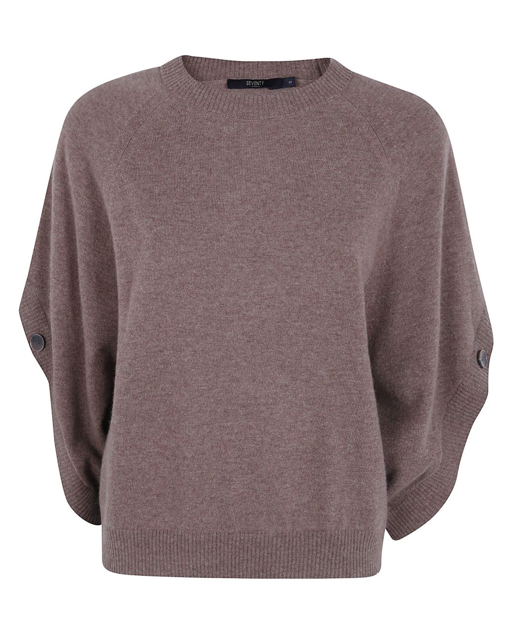Seventy Brown Sweater Wool Cashmere Blend Cape