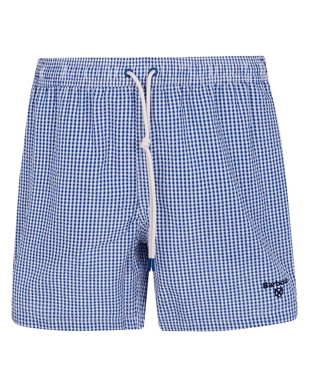 Barbour Blue Gingham Seersucker Swim Short for men