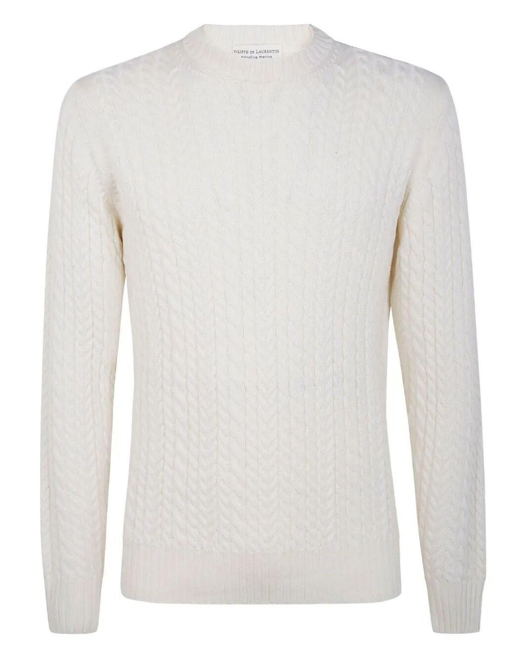 FILIPPO DE LAURENTIIS White Crew Neck Sweater for men
