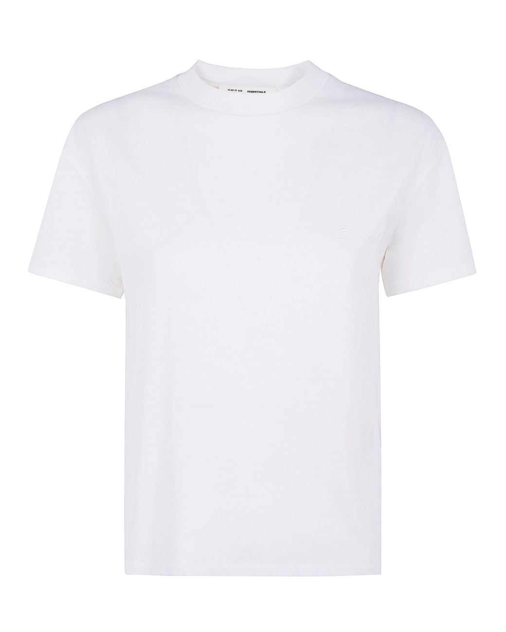 Fear Of God White Essentials Fear Of God Embroidered Classic Tee