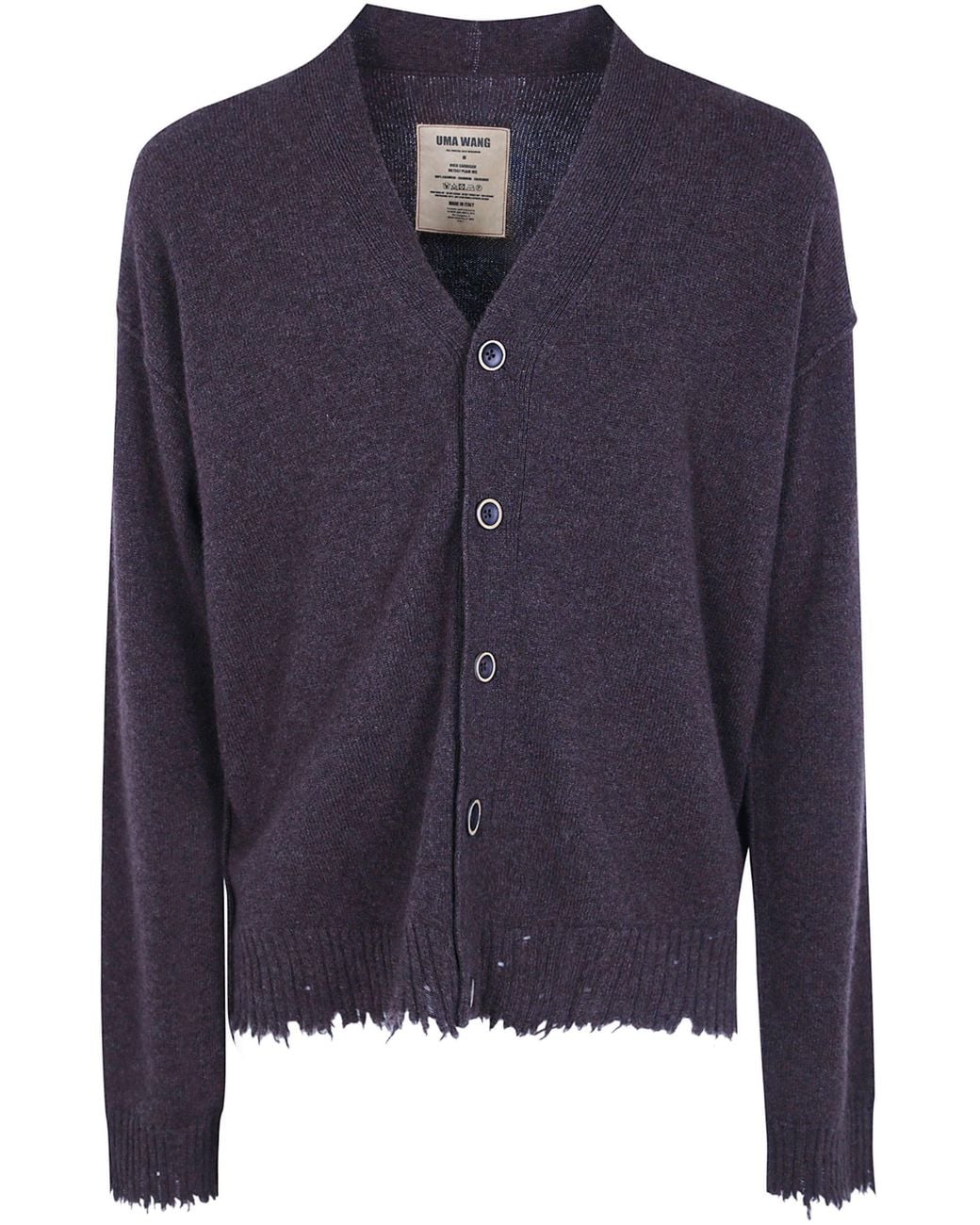 Uma Wang Blue Sweater Cardigan "Over" for men
