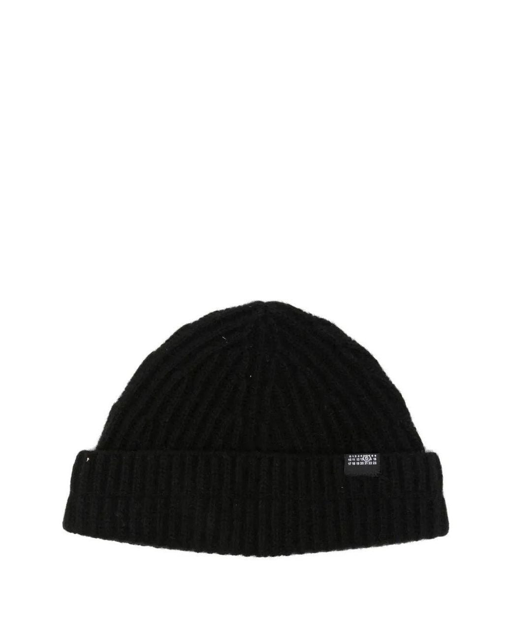 MM6 by Maison Margiela Black Hat Wool "Harbor Beanie"