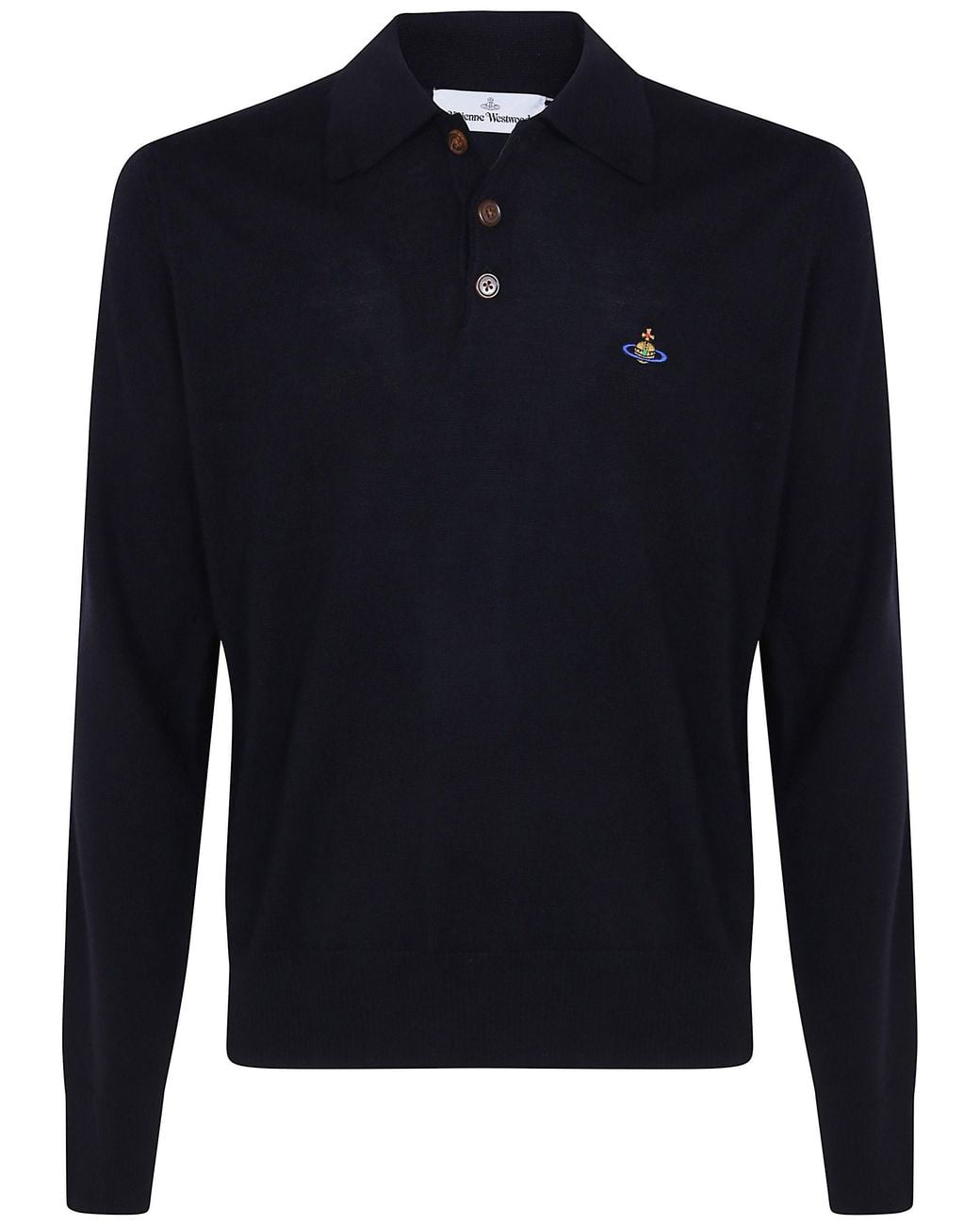 Vivienne Westwood Blue Long-Sleeve Polo "Mark" for men