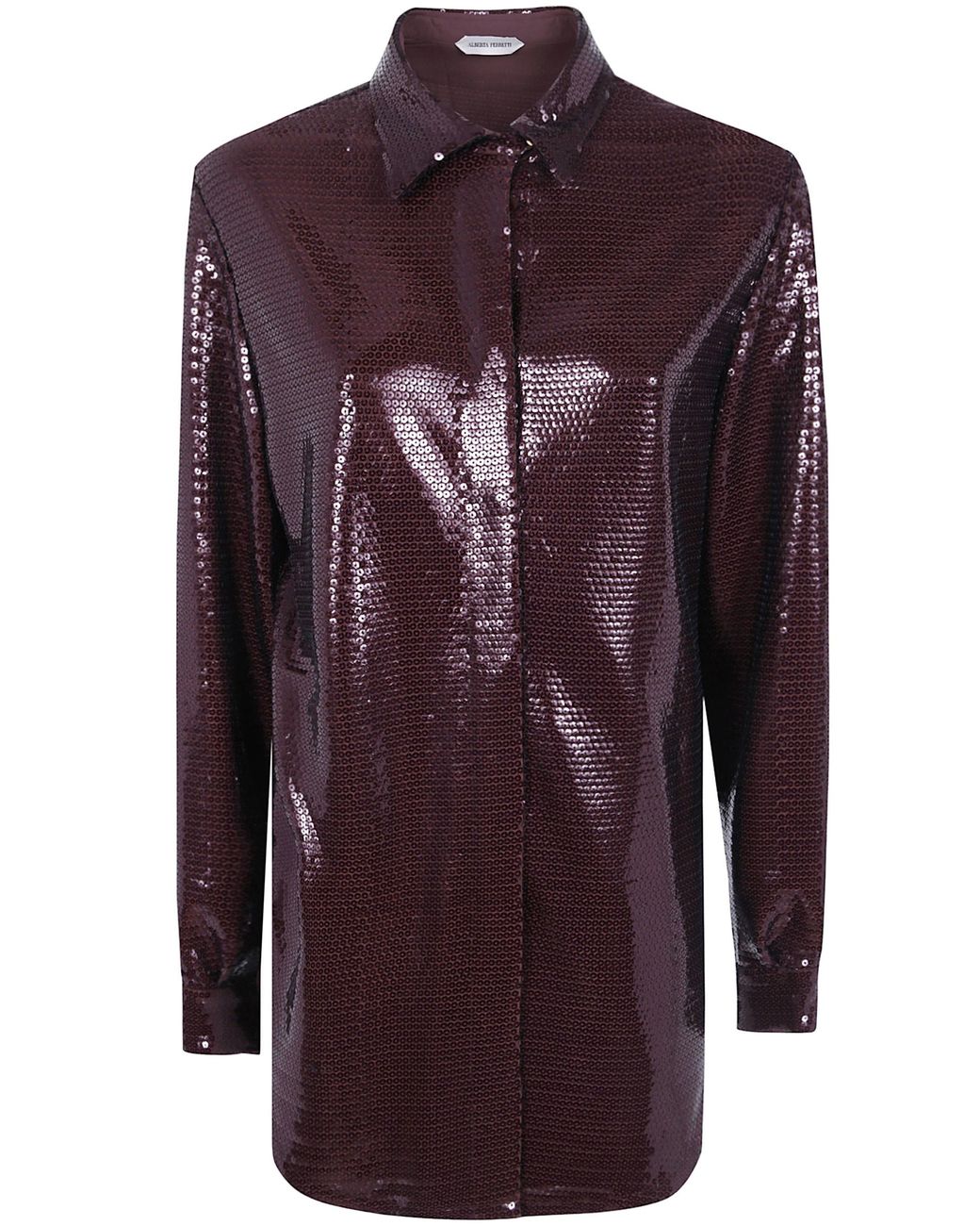 Alberta Ferretti Purple Shirt Paillettes On Jersey