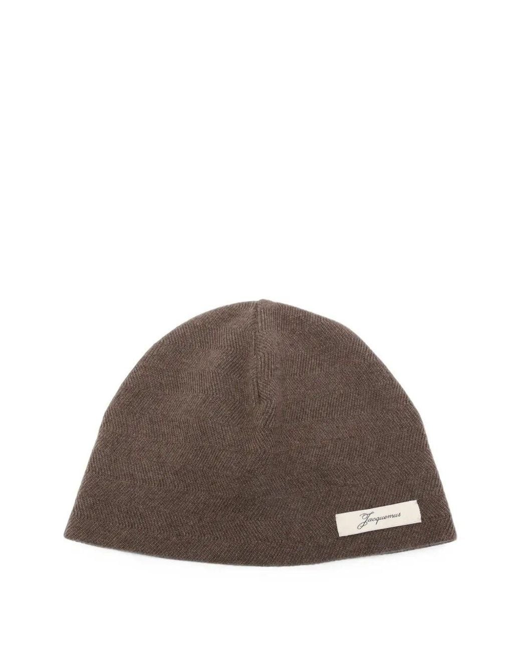Jacquemus Brown Chevron Hat "Le Bonnet Chevron" for men