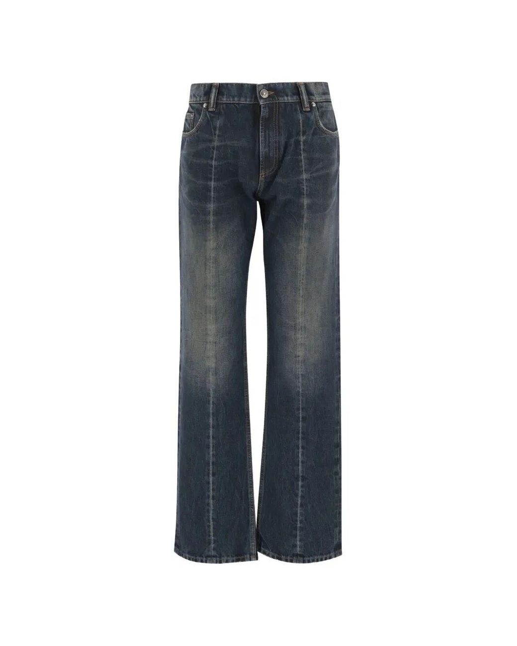 Versace Blue Pant Denim Non Stretch Dirty Wash