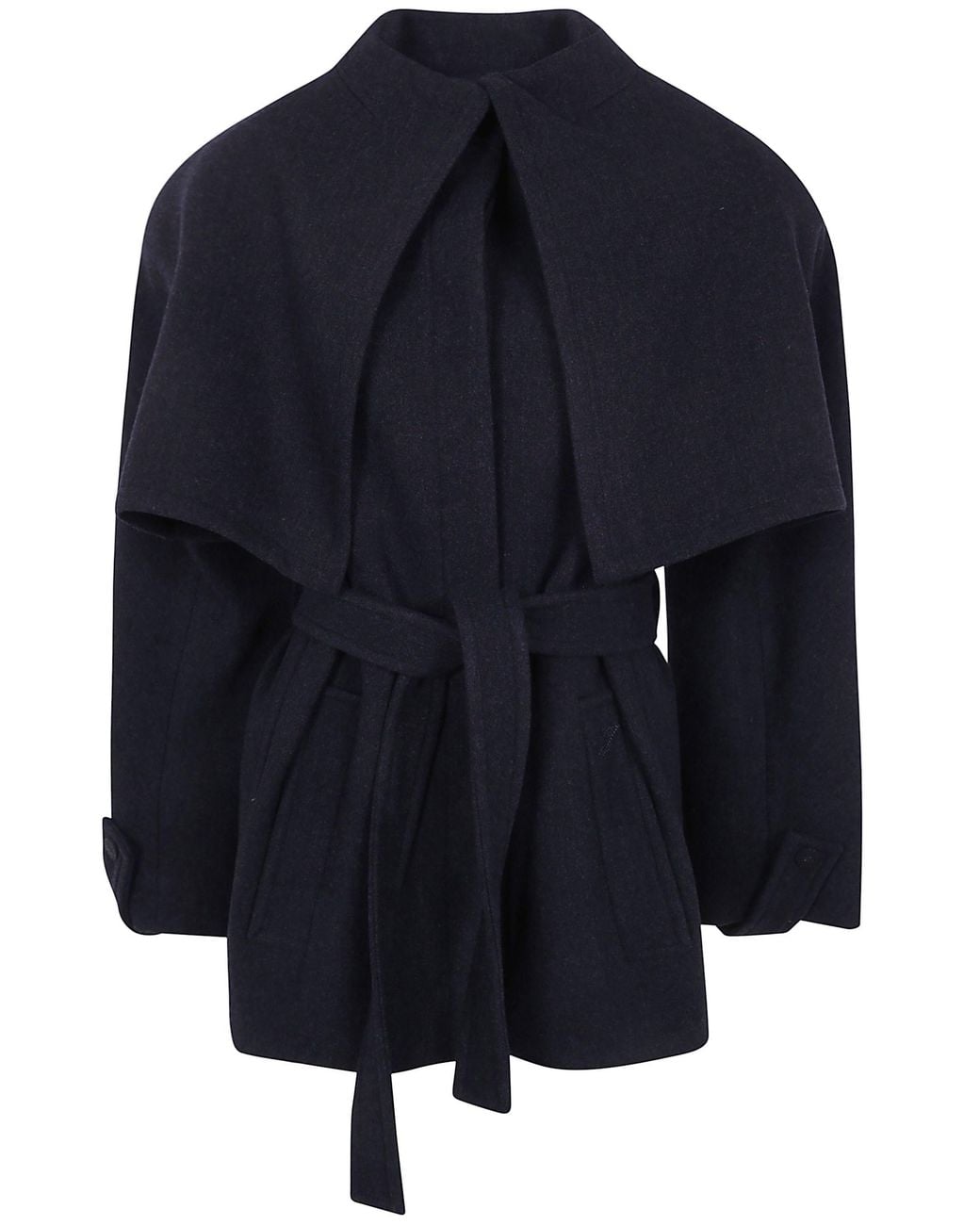 Jacquemus Blue Belted Coat "Le Caban Bolero"